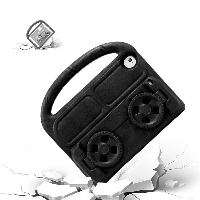 Wheel iPad Case For iPad Mini 1/2/3/4/5 Shockproof Stand Cover With Handle Stand-Black