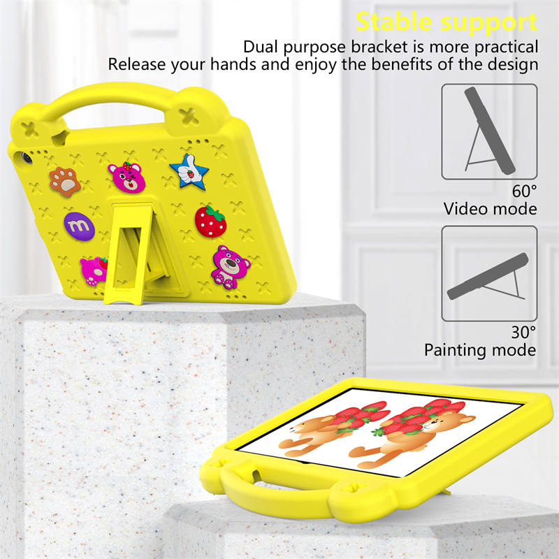 Strawberry Tablet Case With Holder Shoulder Strap for ONN 10.1 Inch 2022 Gen3-Yellow