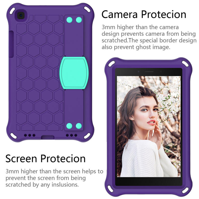 Hive SamSung Tab A 8.0 T380/T385/T387/T377/T330 Tablet Case Durable Stand Cover With Shoulder Strap-PurpleAqua