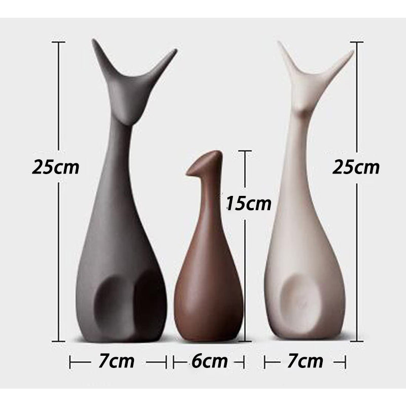 Home Decor Accessories Animal Porcelain Ornaments Ceramic Crafts Art Figurines-Deer