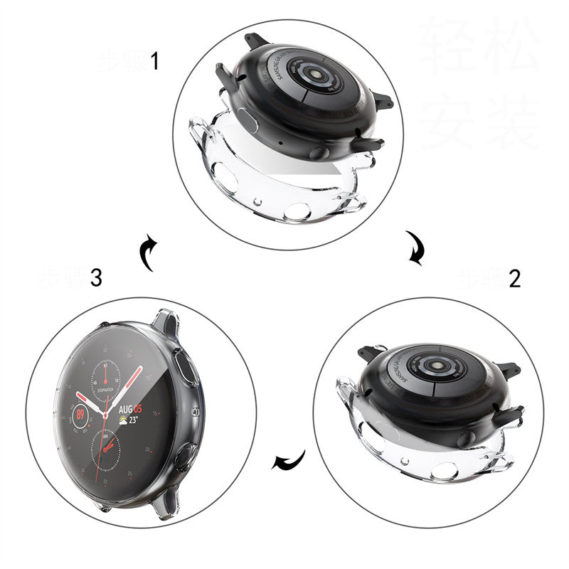 Full Coverage TPU Screen Protective Cover For Samsung Galaxy Watch Active 2 40 44mm-Clean