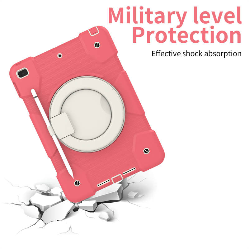 iPad Case For iPad 10.2 with 360¡ãSwivel Stand-Begonia Red