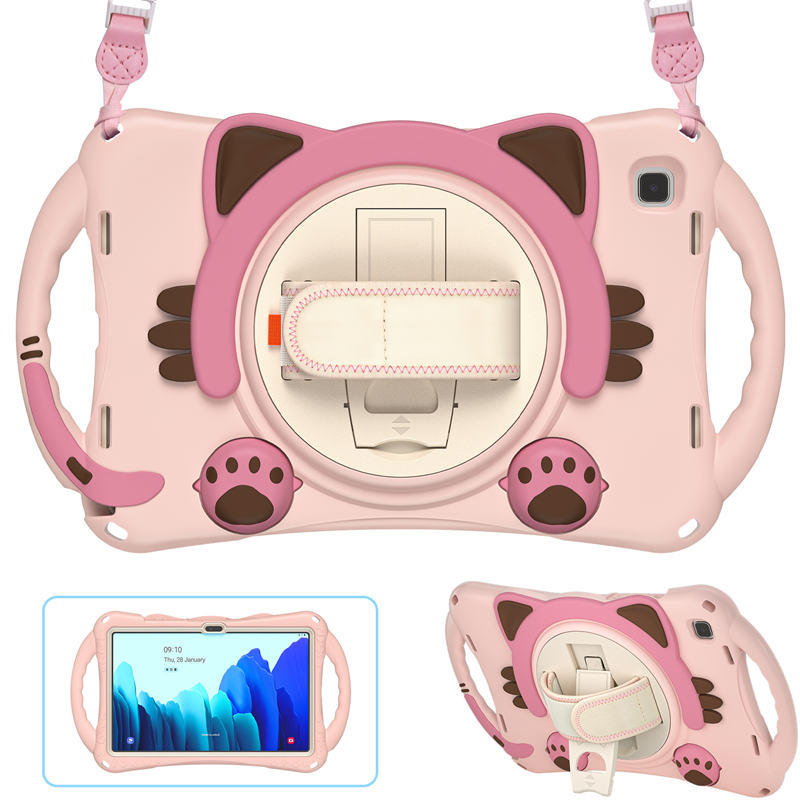 CatA Samsung Tablet for Tab A7 10.4 T500/T505/T507/T505N Built-in Handle Stand With a Strap-Pink