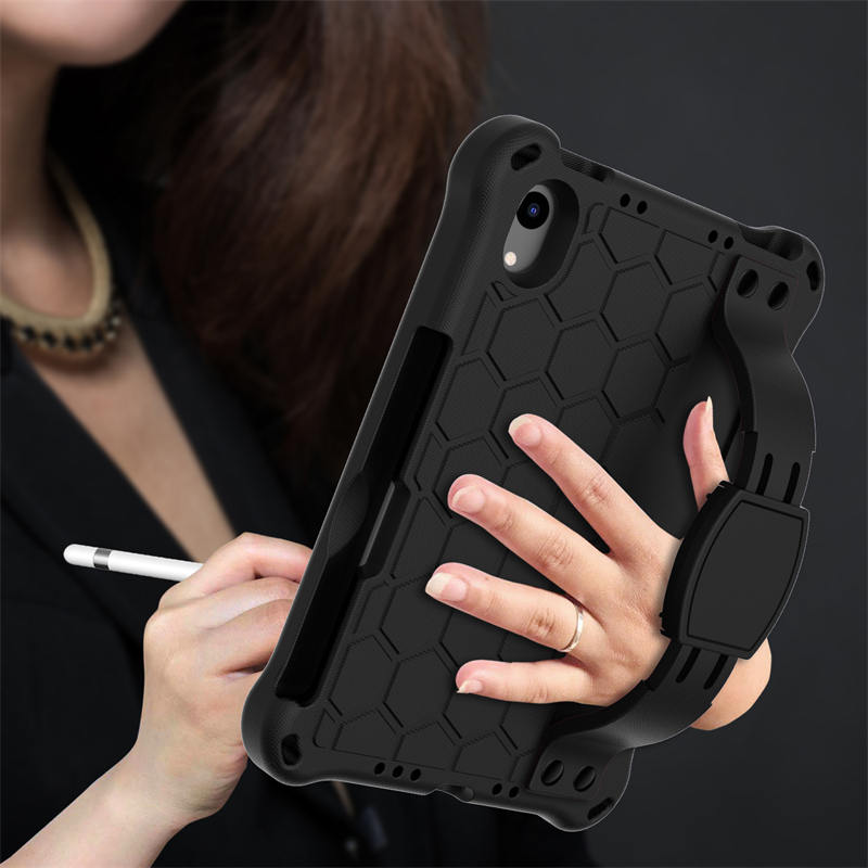 Hive iPad Case For iPad Mini 6 Durable Stand Cover With Shoulder Strap-Black