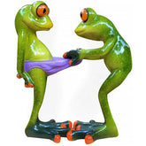 Frog Figurines Statue Creative Funny Green Frog Sculpture for Home Desk Bathroom Decoration
