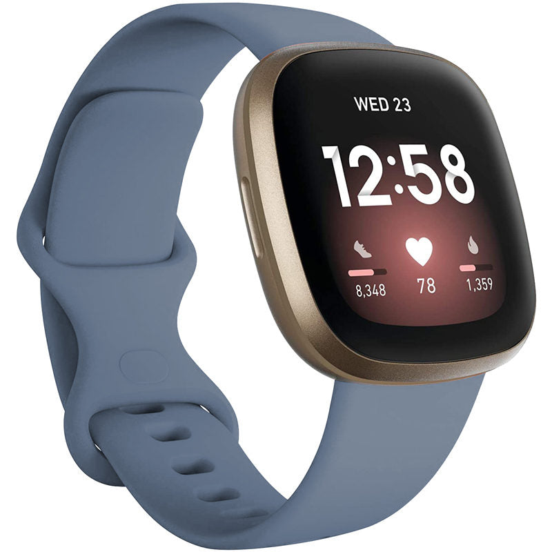 Soft Silicone Sport Replacement Strap For Fitbit Versa 3/Fitbit Sense Small Large-LightBlue