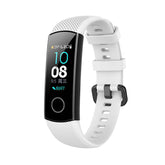 HWRY Silicone Watch Band Quick Release Strap Replacement Wristband For Huawei Band 4/5 And Honor Band 4/5 For Women-White