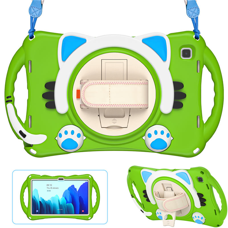 CatA Samsung Tablet for Tab A7 10.4 T500/T505/T507/T505N Built-in Handle Stand With a Strap-Green