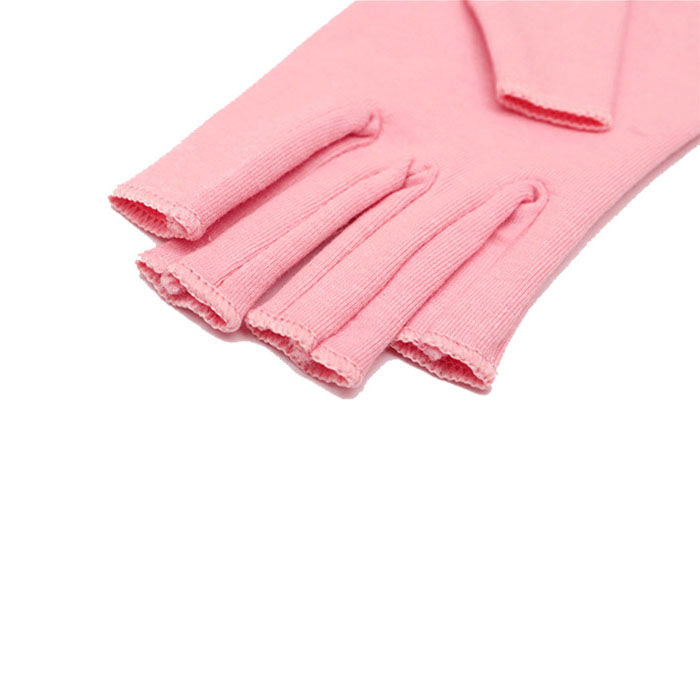 Winter Half Finger Outdoor Sport Driving Riding Cotton Breathable Gloves-Light Pink-LYX-08062-2