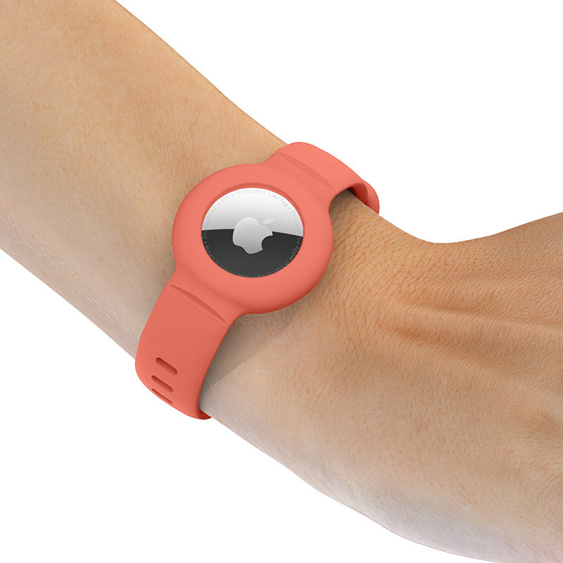 Apple Airtags Watch Strap Silicone Protective Sleeve-Grapefruit