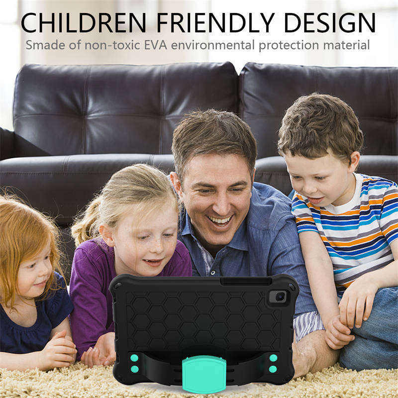 Hive Tablet Case For SamSung Tab A7 Lite 8.7(T220/T225) 2021/Tab A8 (P200/P225) 2019 Durable Stand Cover With Shoulder Strap-BlackAqua