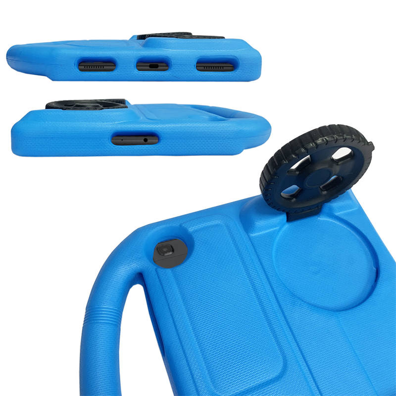 Wheel Samsung Tablet Case For Tab A 10.1 T510/T515(2019) Shockproof Stand Cover With Handle Stand-Blue