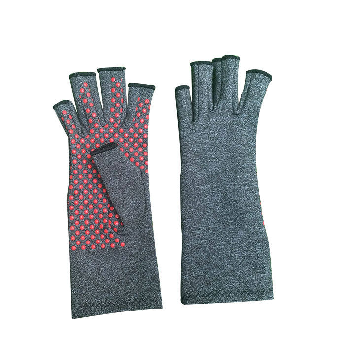 Unisex Warm Half Finger Stretchy Cotten Fingerless Gloves-Hemp Ash-LYX-08077