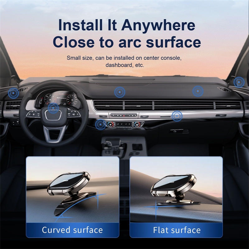 Car Phone Mount Magnetic Dashboard Alloy Fits Samsung iPhone etc