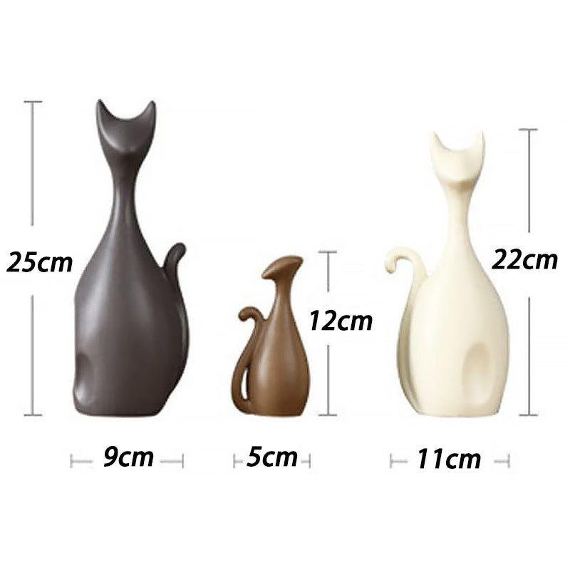 Home Decor Accessories Animal Porcelain Ornaments Ceramic Crafts Art Figurines-Cat