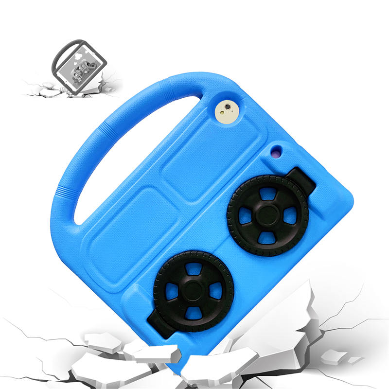 Wheel iPad Case For iPad 9.7inch Air1/2 Pro9.7 Shockproof Stand Cover With Handle Stand-Blue