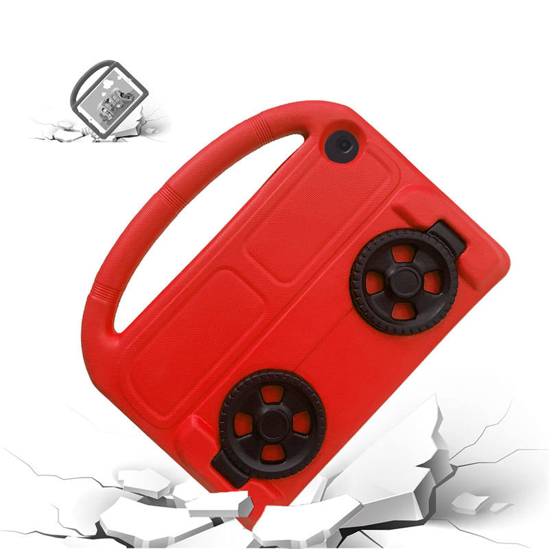 Wheel Samsung Tablet Case For Tab A 10.1 T510/T515(2019) Shockproof Stand Cover With Handle Stand-Red