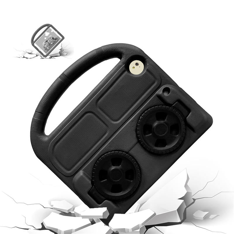 Wheel iPad Case For iPad 9.7inch Air1/2 Pro9.7 Shockproof Stand Cover With Handle Stand-Black