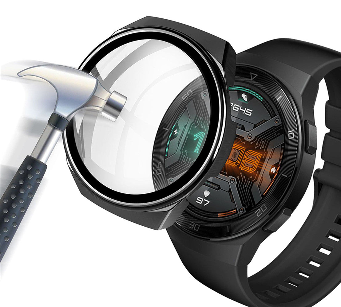 PC + Glass Full Cover WatchCase For Huawei Watch GT2E-Black