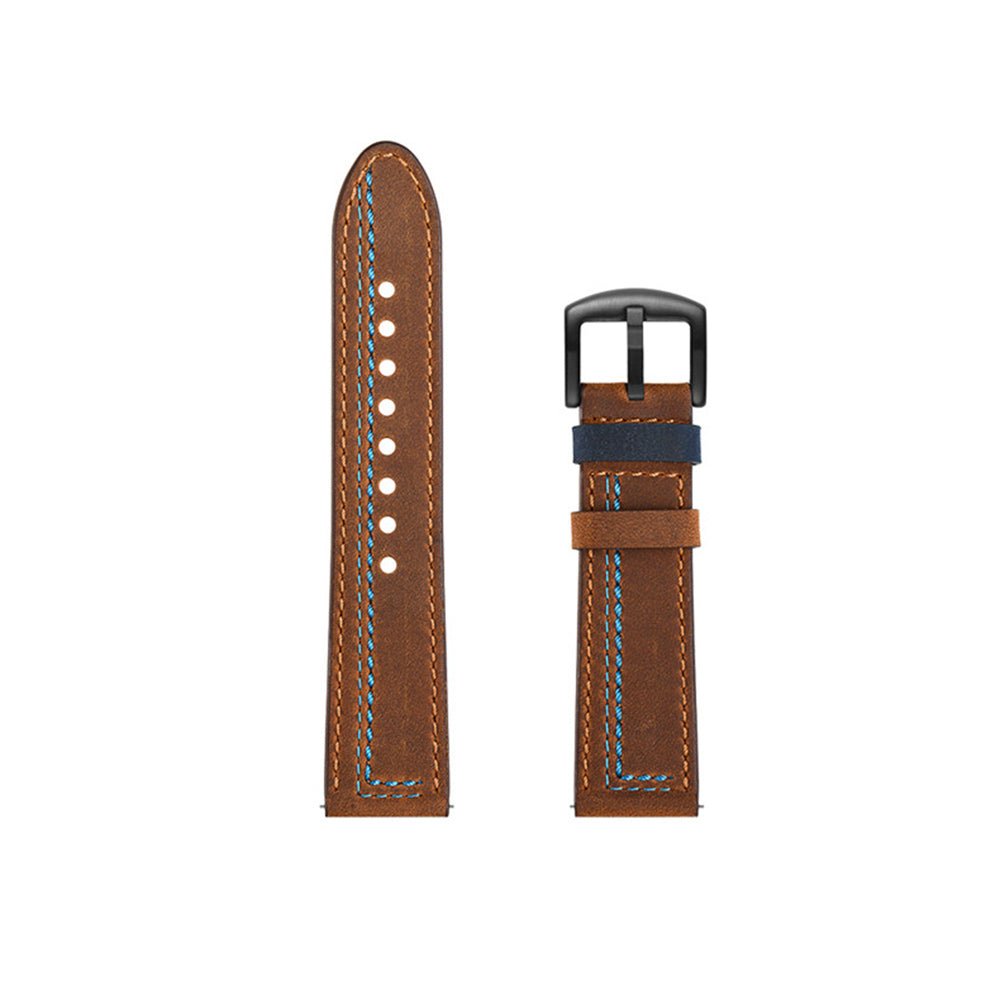 Fashion 7 Line Style Leather Watch Band For Samsung Galaxy Watch 42/46mm Gear S3 Frontier/Classic(Brown)
