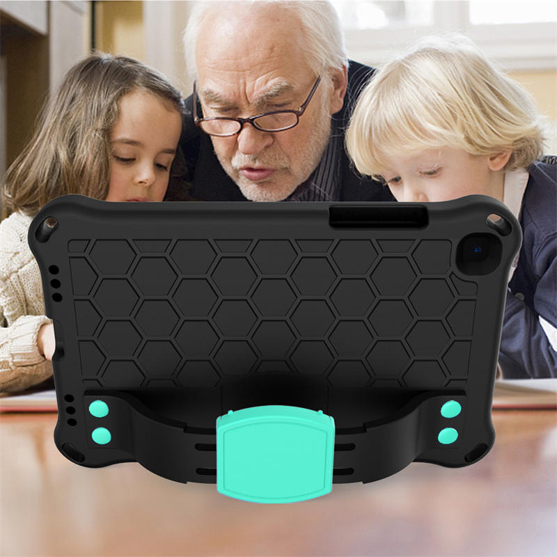 Hive SamSung Tab A 8.0 T290/T295 (2019) Tablet Case Durable Stand Cover With Shoulder Strap-BlackAqua