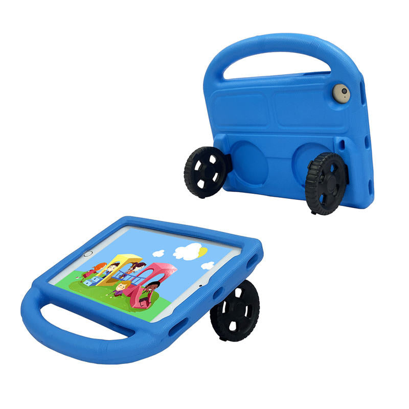 Wheel iPad Case For iPad Mini 1/2/3/4/5 Shockproof Stand Cover With Handle Stand-Blue