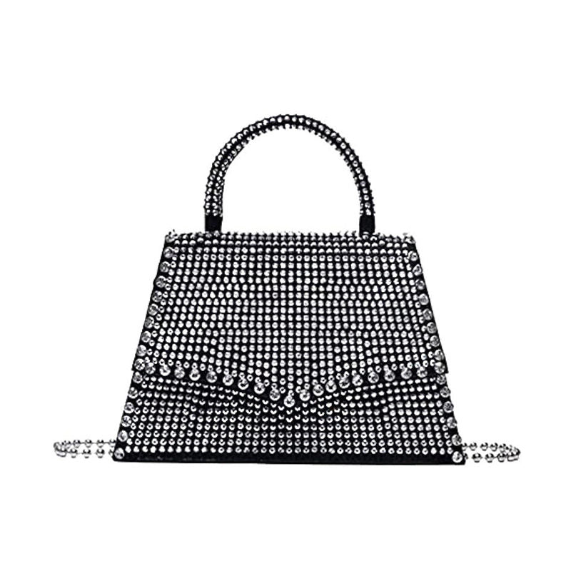 Glitter Rhinestone Crossbody Evening Bag Bling Clutch Purse for Women-Silver