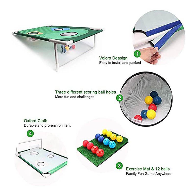 Backyard Golf Cornhole Game Including Board Straw Mat Ball Storage Bag for All Ages