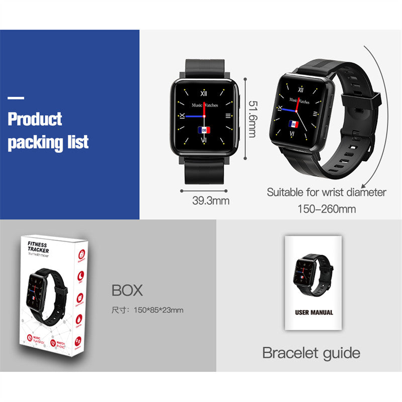 F30 Touch Screen Smart Watch with Music Heart Rate Monitor Call Text-Red