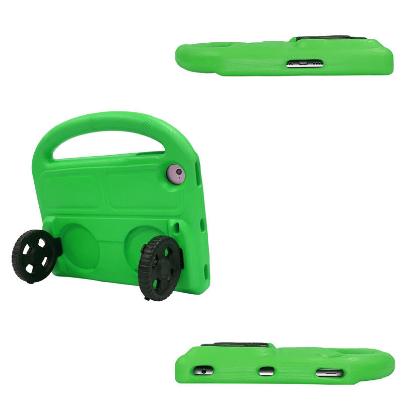 Wheel iPad Case For iPad Mini 1/2/3/4/5 Shockproof Stand Cover With Handle Stand-Green