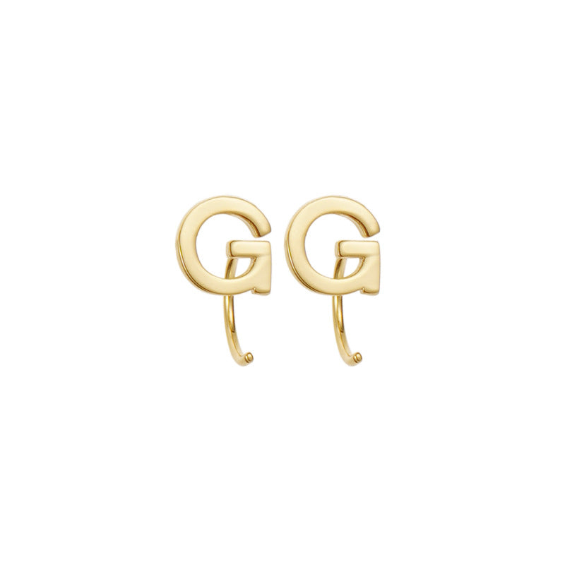 Alphabet Letter Earrings Personalized Initial Stud for Ladies Girls-G