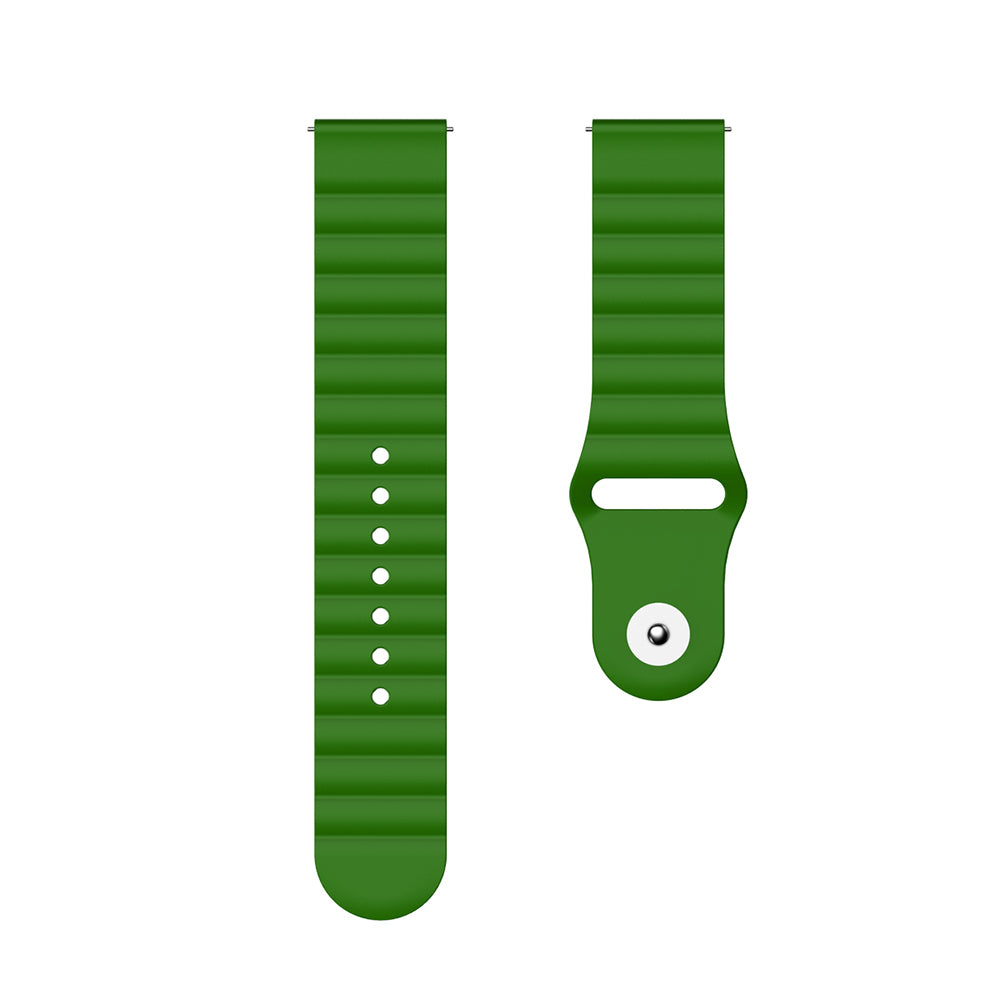 Wave Style Silicone Watch Band For Samsung Galaxy Watch 42/46mm Gear S3 Frontier/Classic(Green)