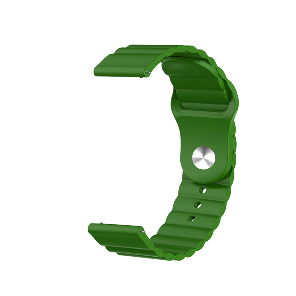 Wave Style Silicone Watch Band For Samsung Galaxy Watch 42/46mm Gear S3 Frontier/Classic(Green)