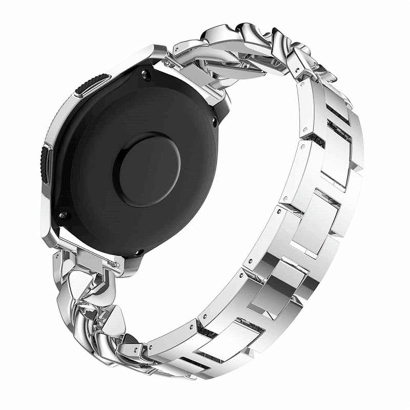 DPXZ 20MM Stainless Steel Bling Watch Band Quick Release Strap Replacement Wristband For Samsung For Women-Silver