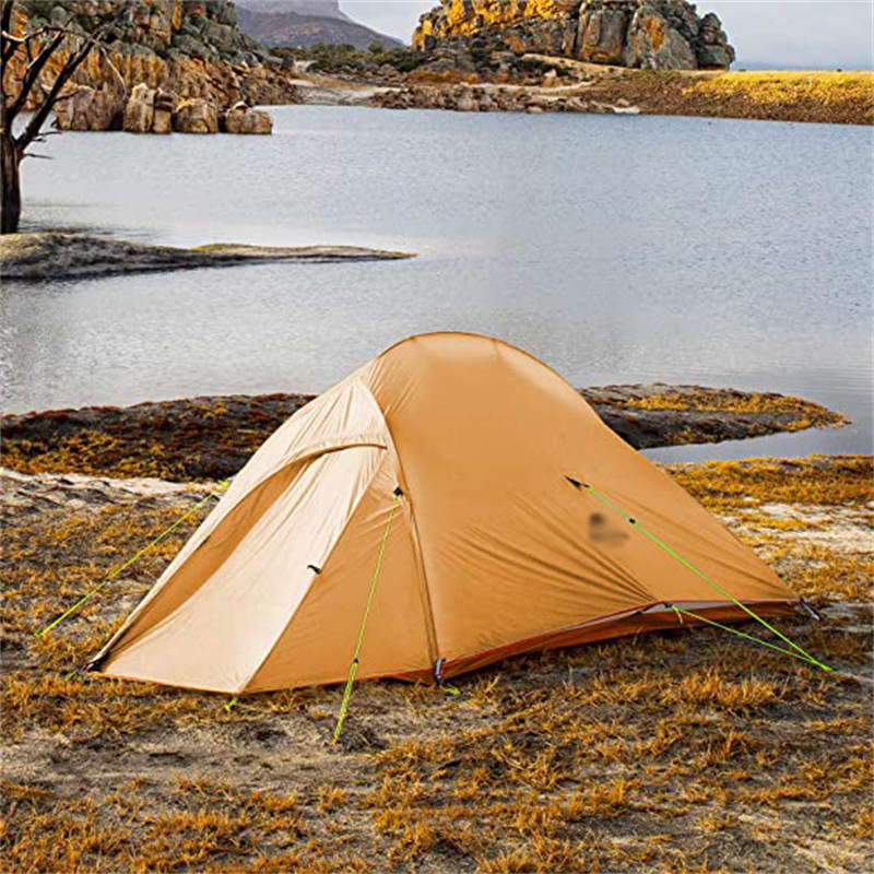 3 Person Camping Tent Lightweight Backpacking Waterproof Tent Easy Setup-Orange