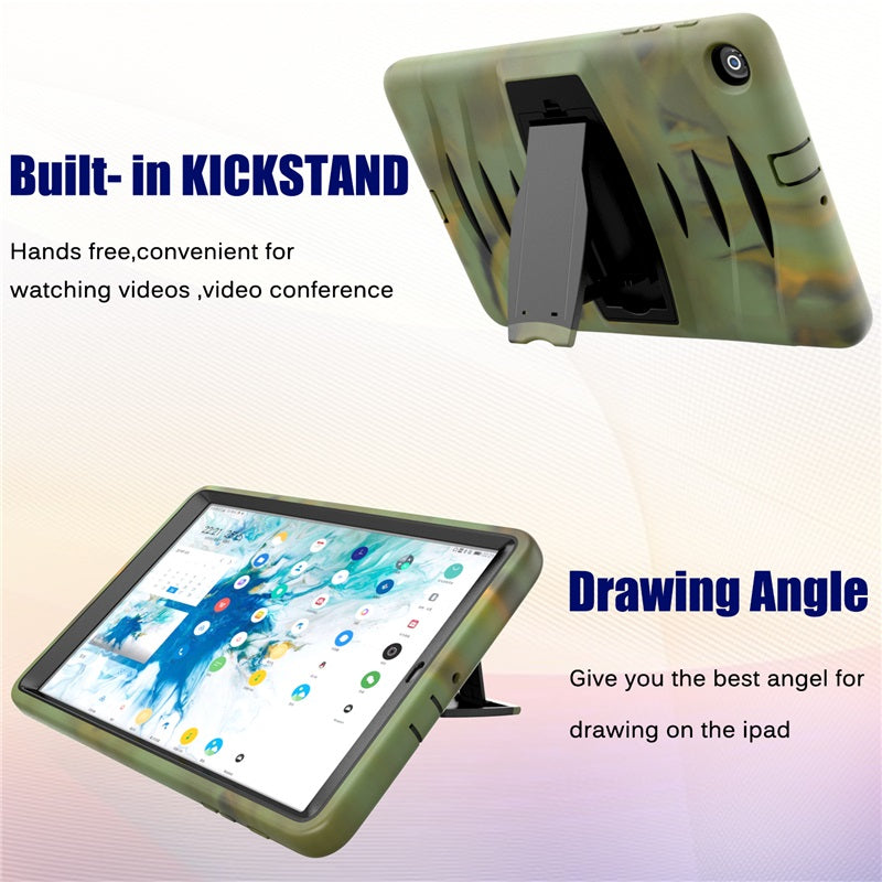 Shock Wave Kickstand Case Anti-Fall Protection For Samsung Tab A 10.1 T510/T515(2019)-Camouflage