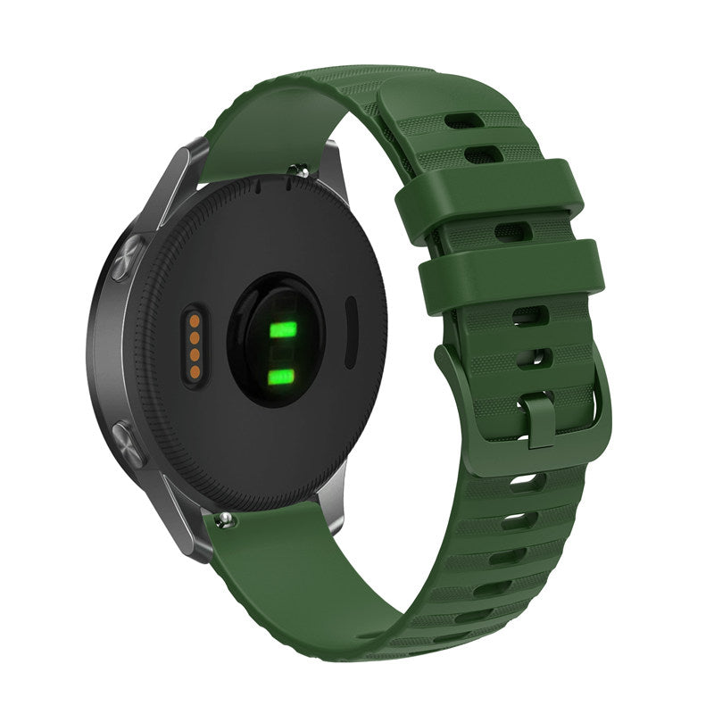 Silicone Watch Band Wave Pockmark for Samsung Cear S2 Huawei Watch GT-ArmyGreen