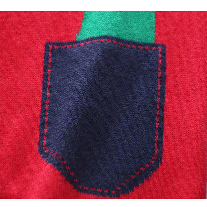 Toddler Boys Long Sleeve Knitted Sweatshirts Cartoon Dinosaur V-Neck Cardigan Sweaters-Red