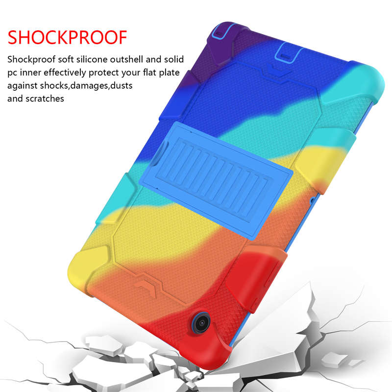Samsung Tablet Case For Galaxy Tab A8 10.5inch 2021 (SM-X200/SM-X205/SM-X207)-GoldRose-RainbowBlue