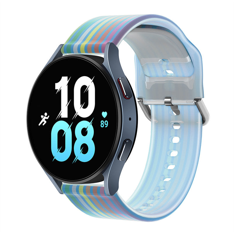 Semi Frosted Watch Strap Transparent Rainbow for Samsung Huawei Watch-08