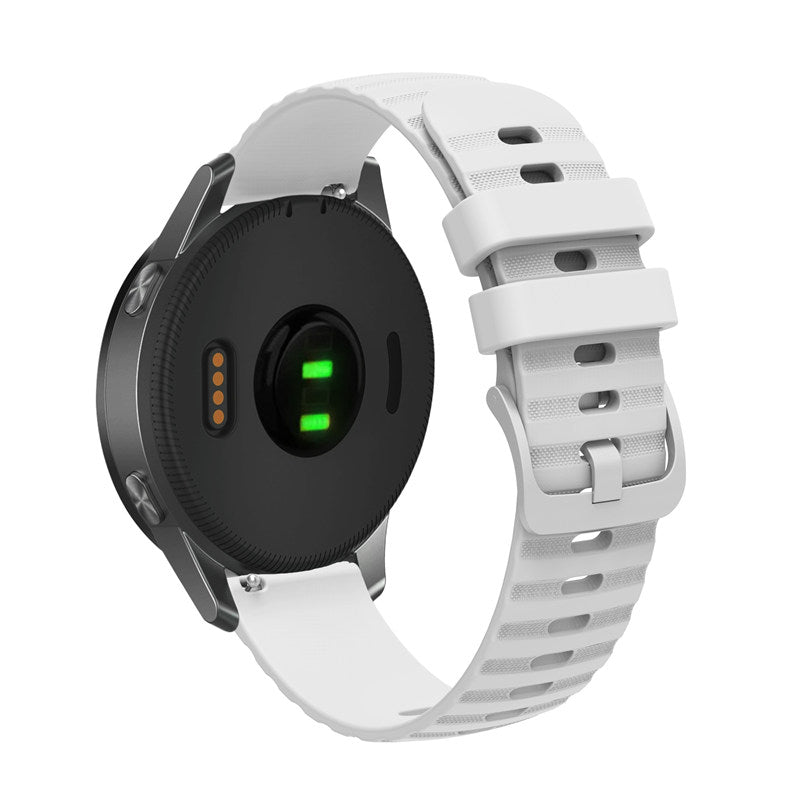 Silicone Watch Band Wave Pockmark for Samsung Cear S2 Huawei Watch GT-White