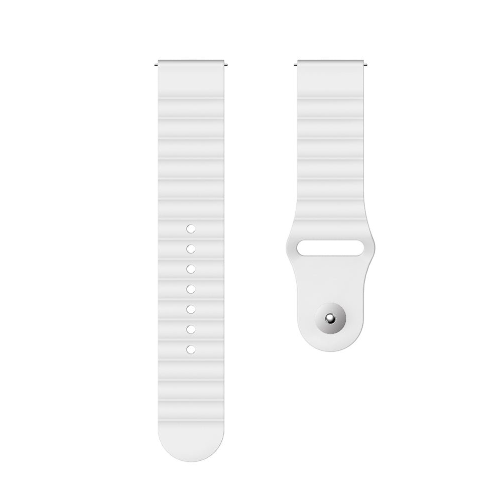 Wave Style Silicone Watch Band For Samsung Galaxy Watch 42/46mm Gear S3 Frontier/Classic(White)
