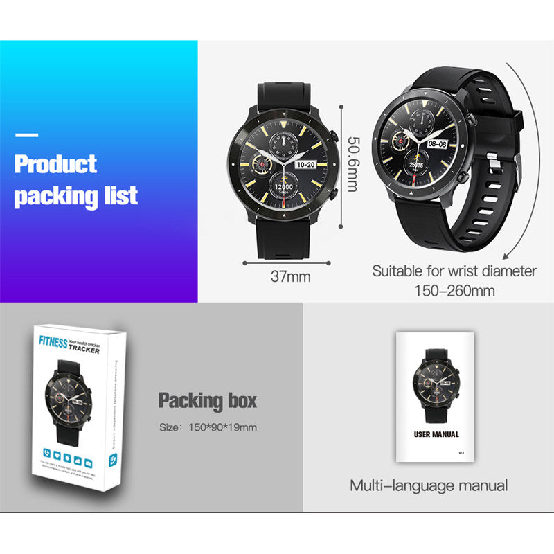 F87 Smart Watch with Bluetooth Call Music Body Energy Monitoring-Black