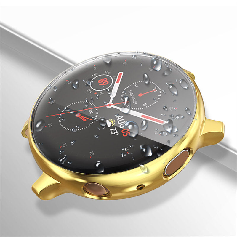 Full Coverage TPU Screen Protective Cover For Samsung Galaxy Watch Active 2 40 44mm-Gold
