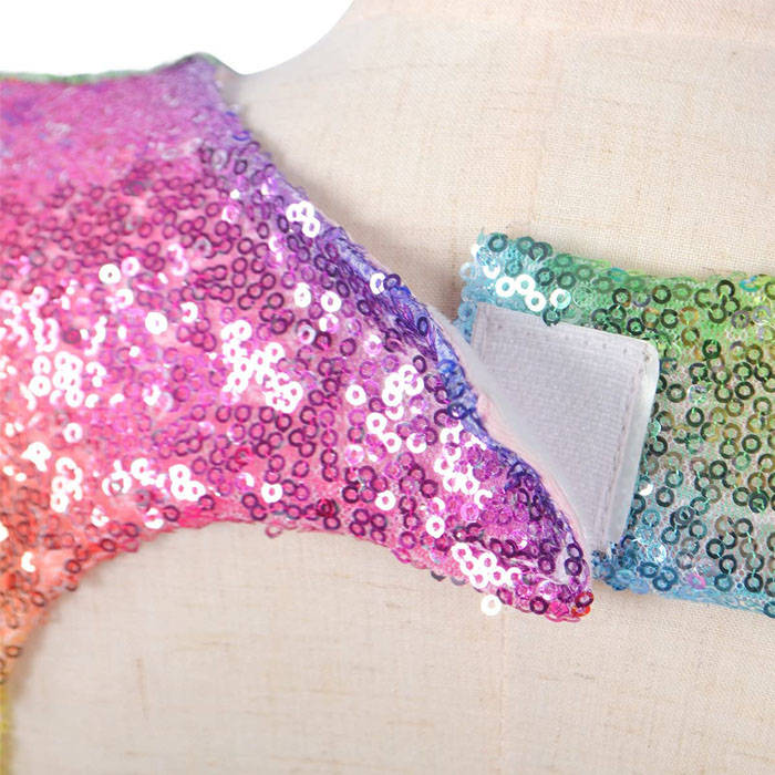 Girl Sequin Dress Handmade Toddler Rainbow Dress for Party Special Occasion with Bow Tie