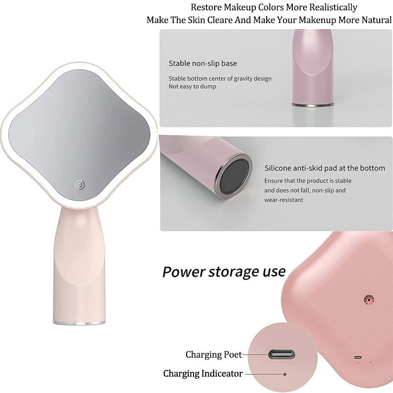 Portable LED Lighted Makeup Mirror-Pink