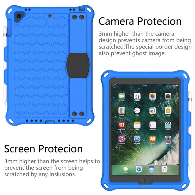 Hive iPad Case For iPad 5/6/Pro 9.7/iPad9.7 Durable Stand Cover With Shoulder Strap-BlueBlack