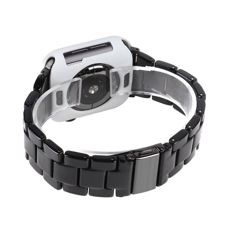 Fashion Resin Candy Watch Band + Watch Case For Apple Watch SE/6/5/4/3/2/1£¨Black+White£©