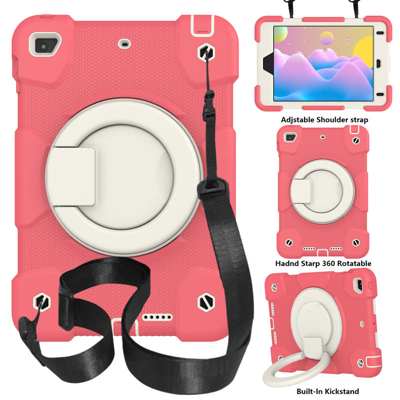 iPad Case For iPad Mini 4/5 with 360¡ãSwivel Stand-Begonia Red