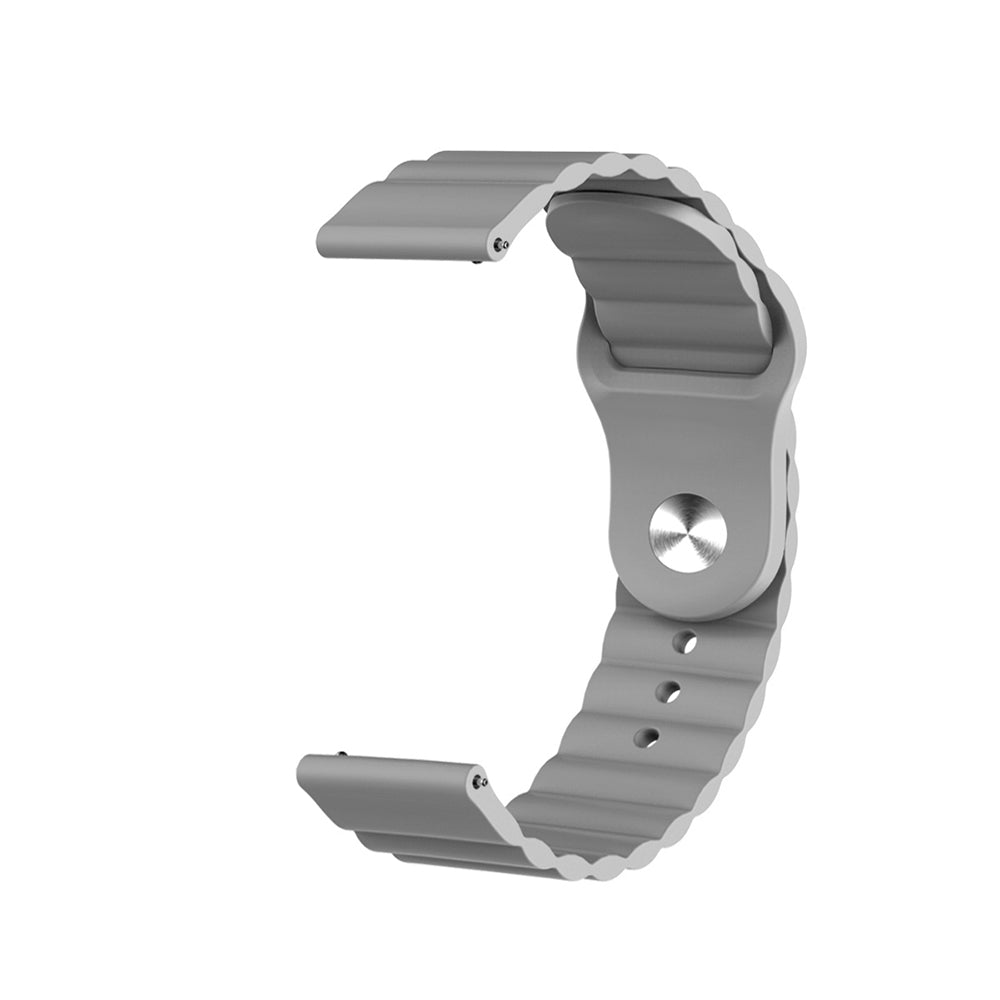 Wave Style Silicone Watch Band For Samsung Galaxy Watch 42/46mm Gear S3 Frontier/Classic(Gray)